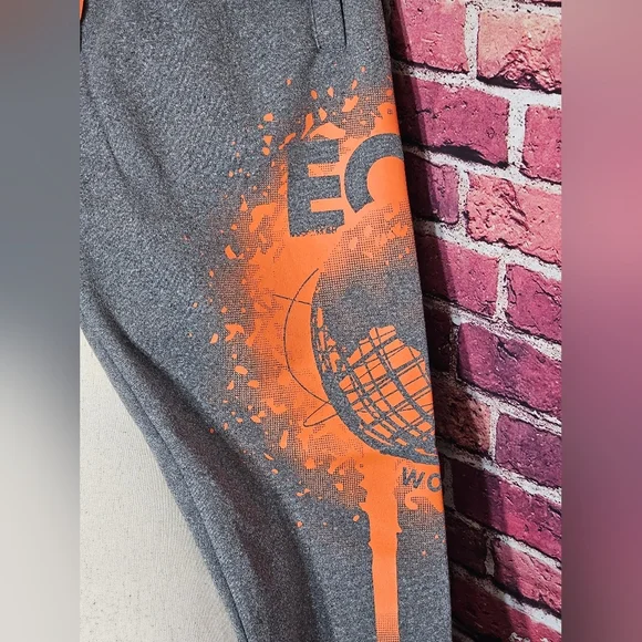 Ecko Unltd Gray Joggers with Orange Accents Mens Large - Picture 2 of 15